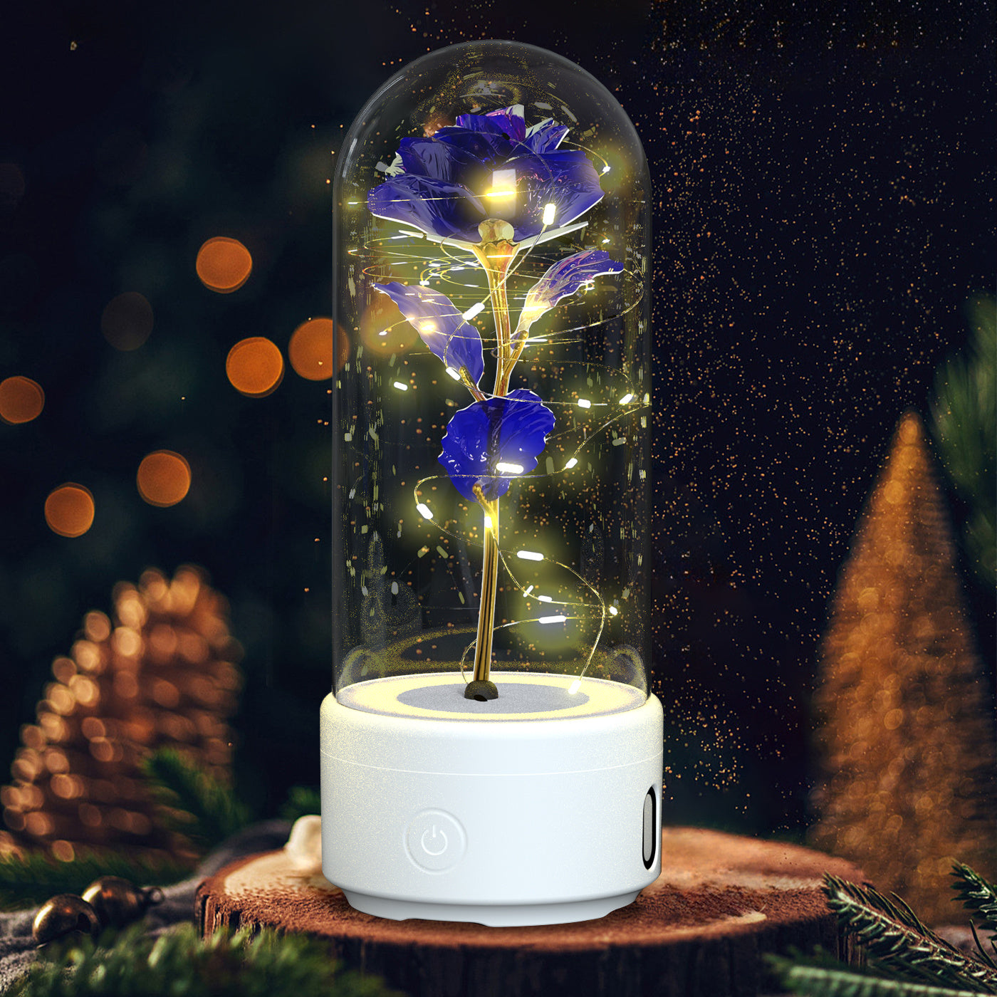 2-in-1 Rose LED Lamp & Bluetooth Speaker Gift