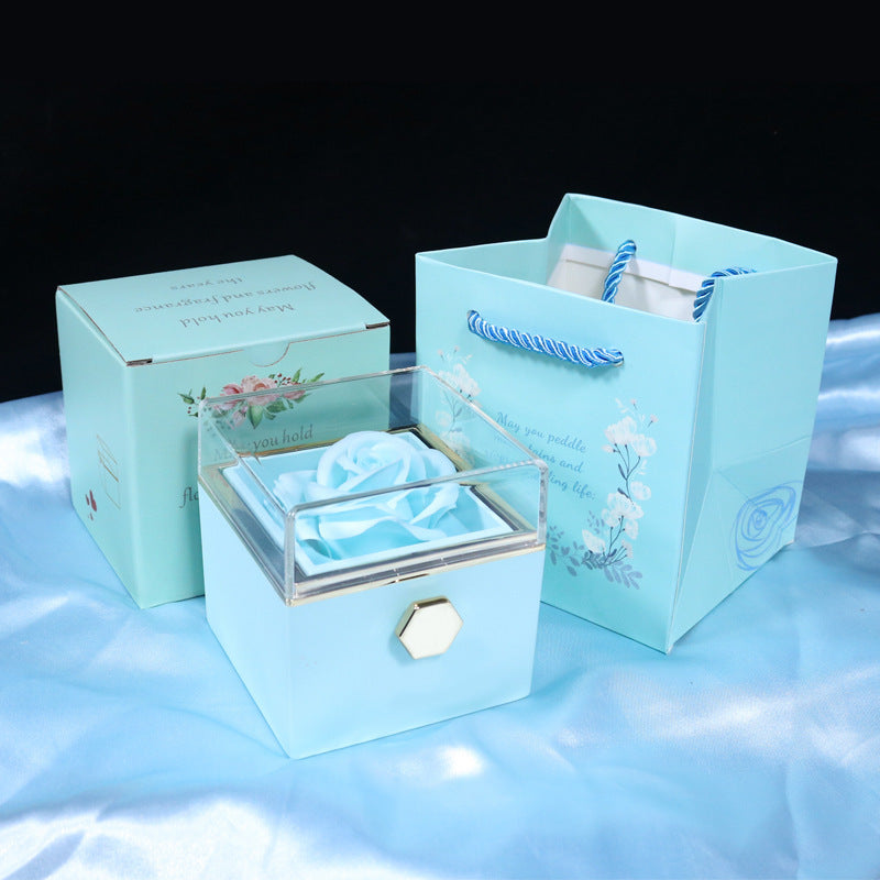 Rotating Rose Jewelry Drawer Gift Box