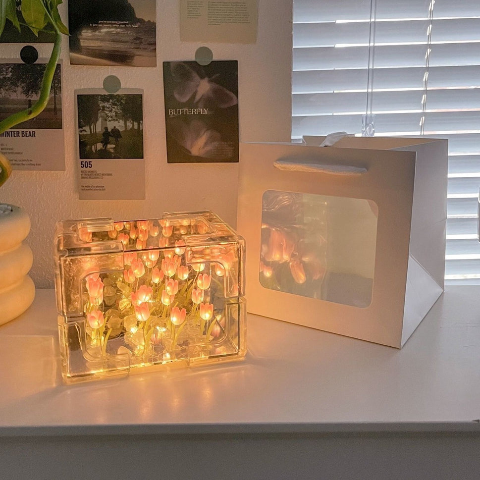 DIY Tulip Crystal Night Lamp with LED Light