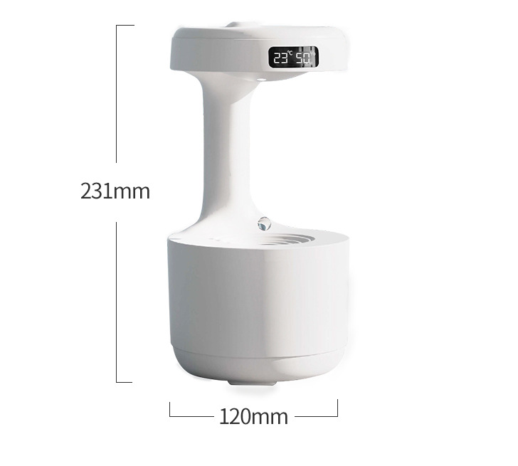 Anti-Gravity Aroma Humidifier with LED Clock