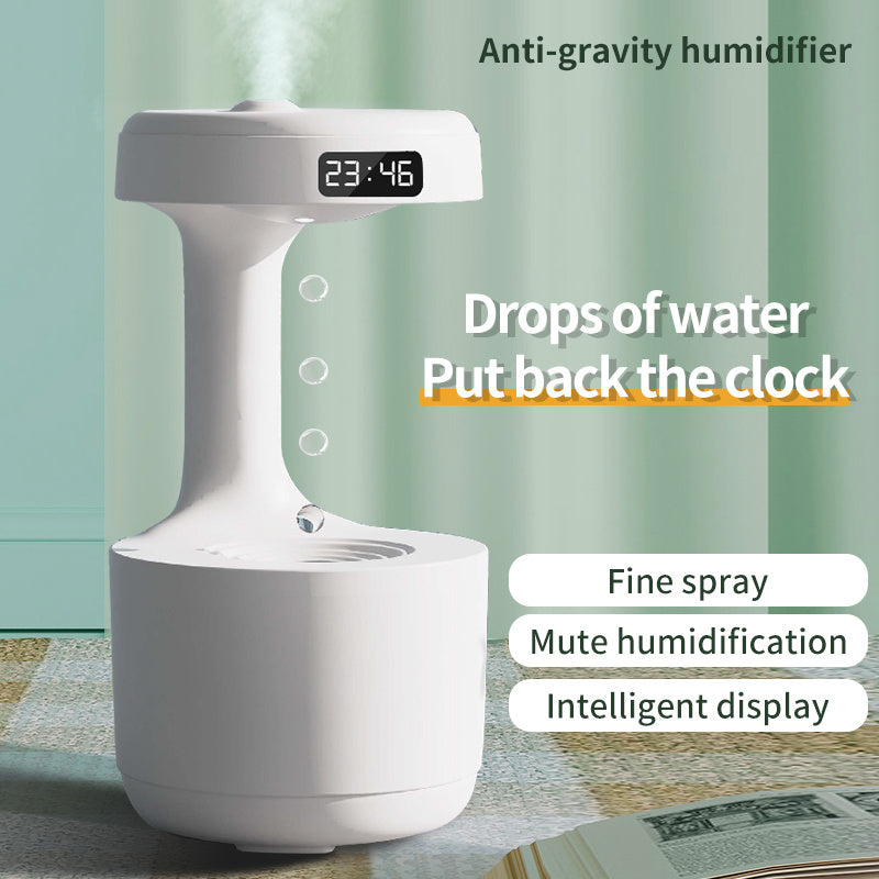 Anti-Gravity Aroma Humidifier with LED Clock
