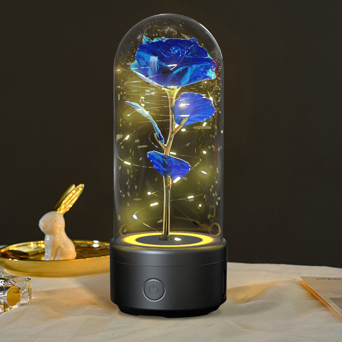 2-in-1 Rose LED Lamp & Bluetooth Speaker Gift