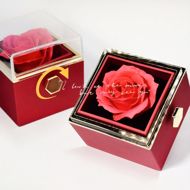 Rotating Rose Jewelry Drawer Gift Box