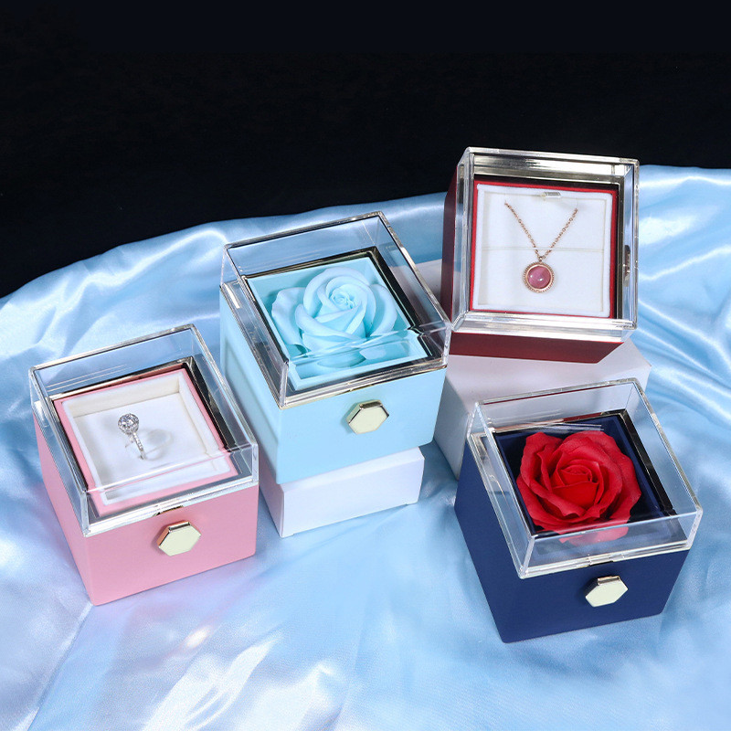Rotating Rose Jewelry Drawer Gift Box