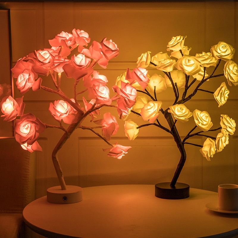 Rose Flower LED Bonsai Lamp for Home Decor