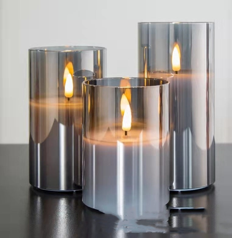 Rechargeable LED Glass Candle Lights with Remote Control