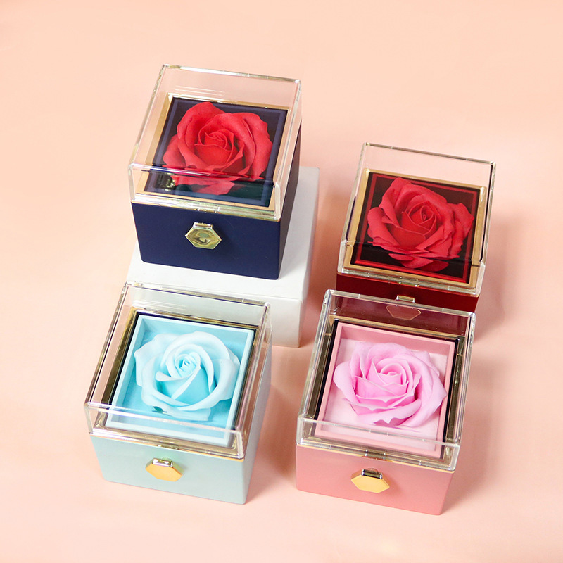 Rotating Rose Jewelry Drawer Gift Box