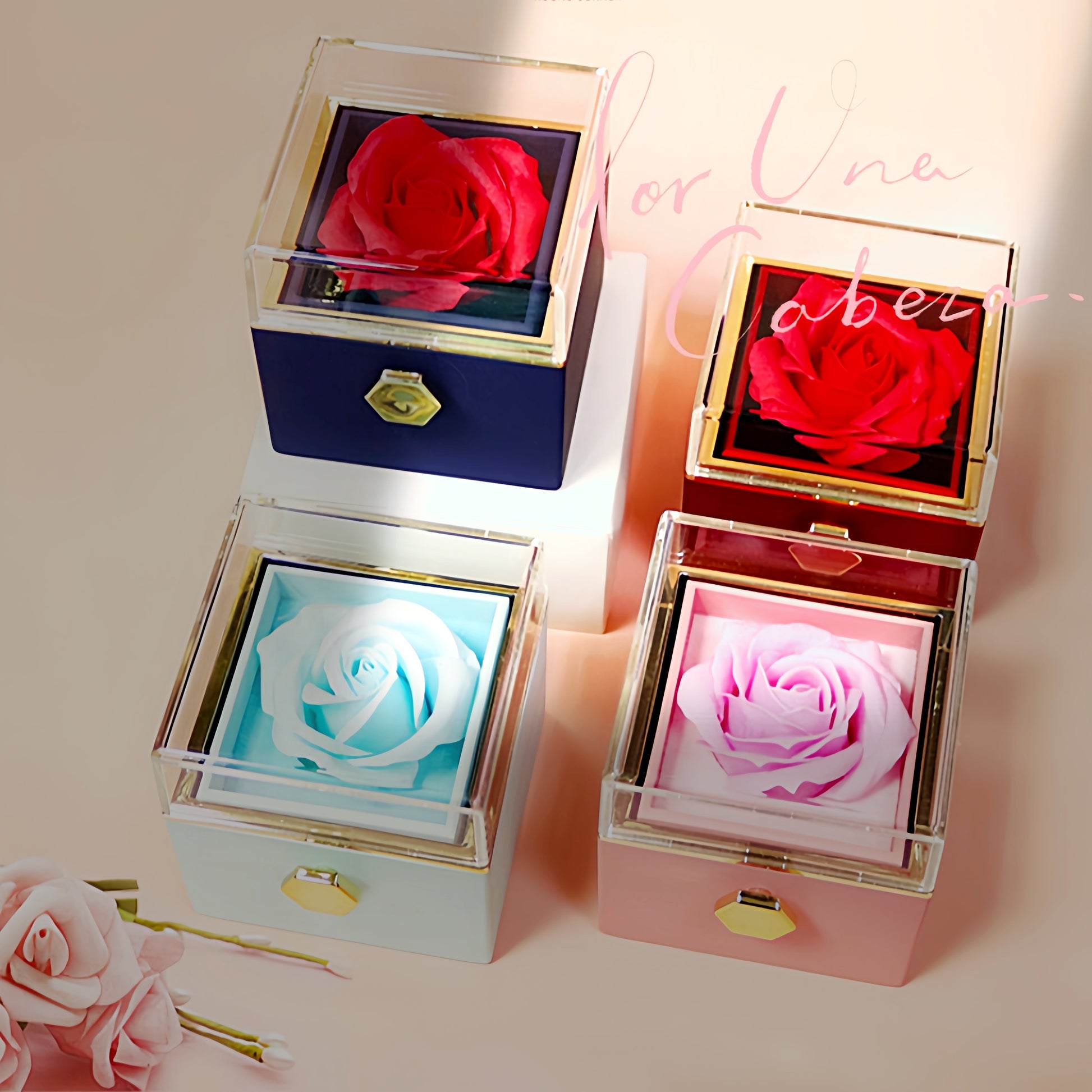 Rotating Rose Jewelry Drawer Gift Box