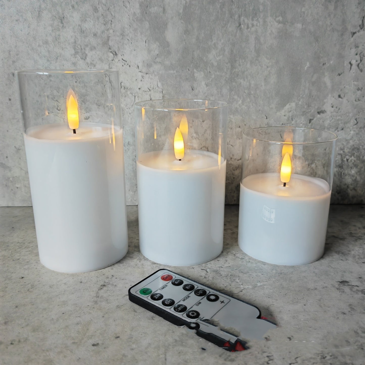 Rechargeable LED Glass Candle Lights with Remote Control