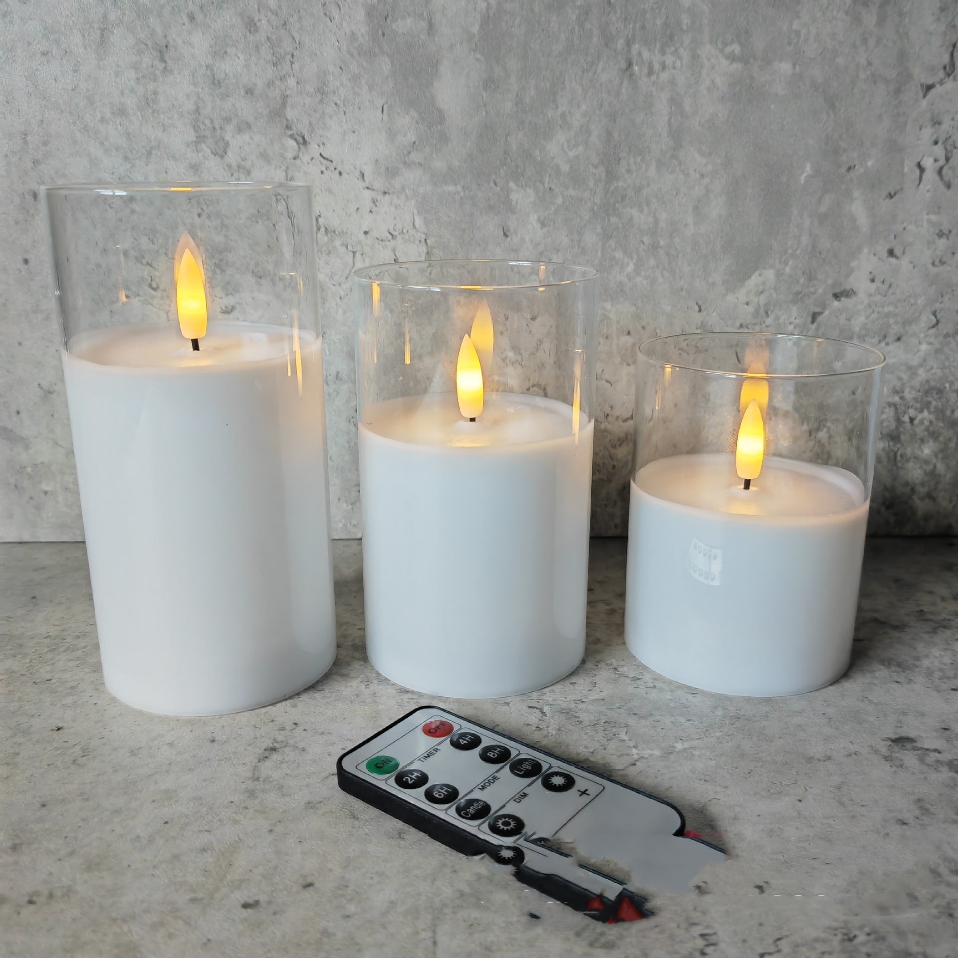 Rechargeable LED Glass Candle Lights with Remote Control