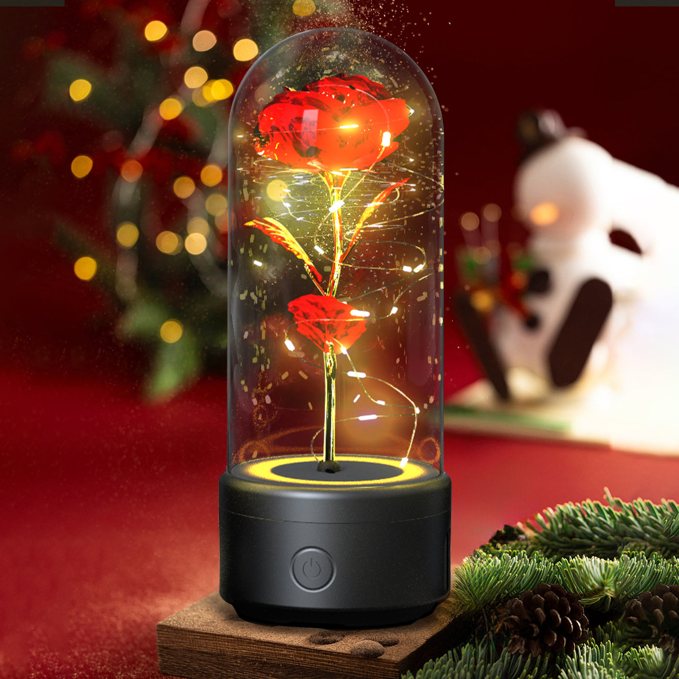 2-in-1 Rose LED Lamp & Bluetooth Speaker Gift