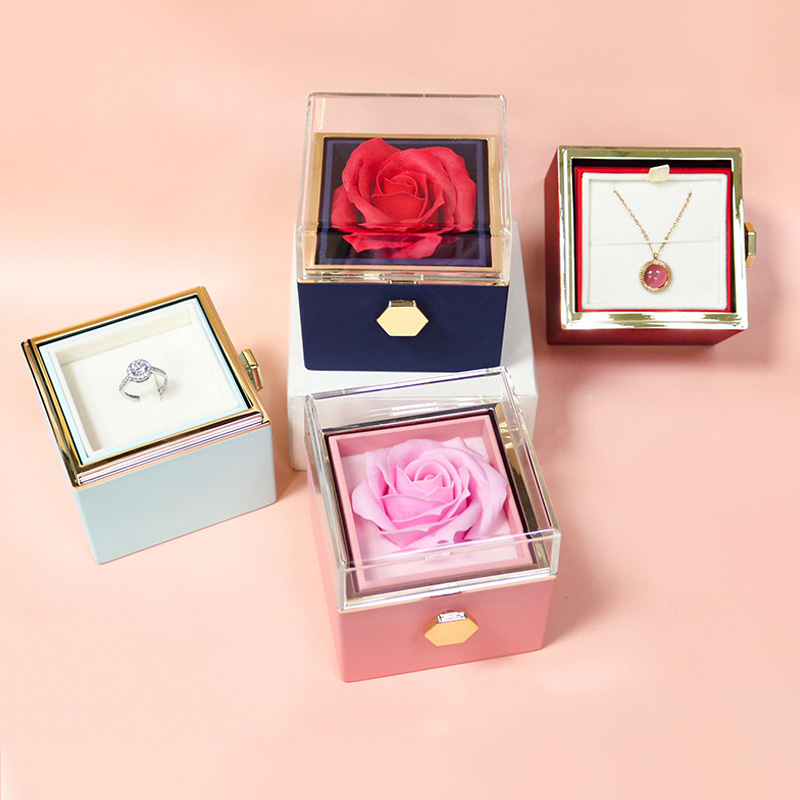 Rotating Rose Jewelry Drawer Gift Box