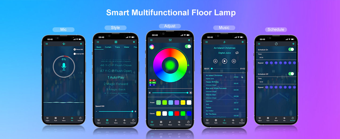Smart RGB Floor Lamp with Music Sync & APP