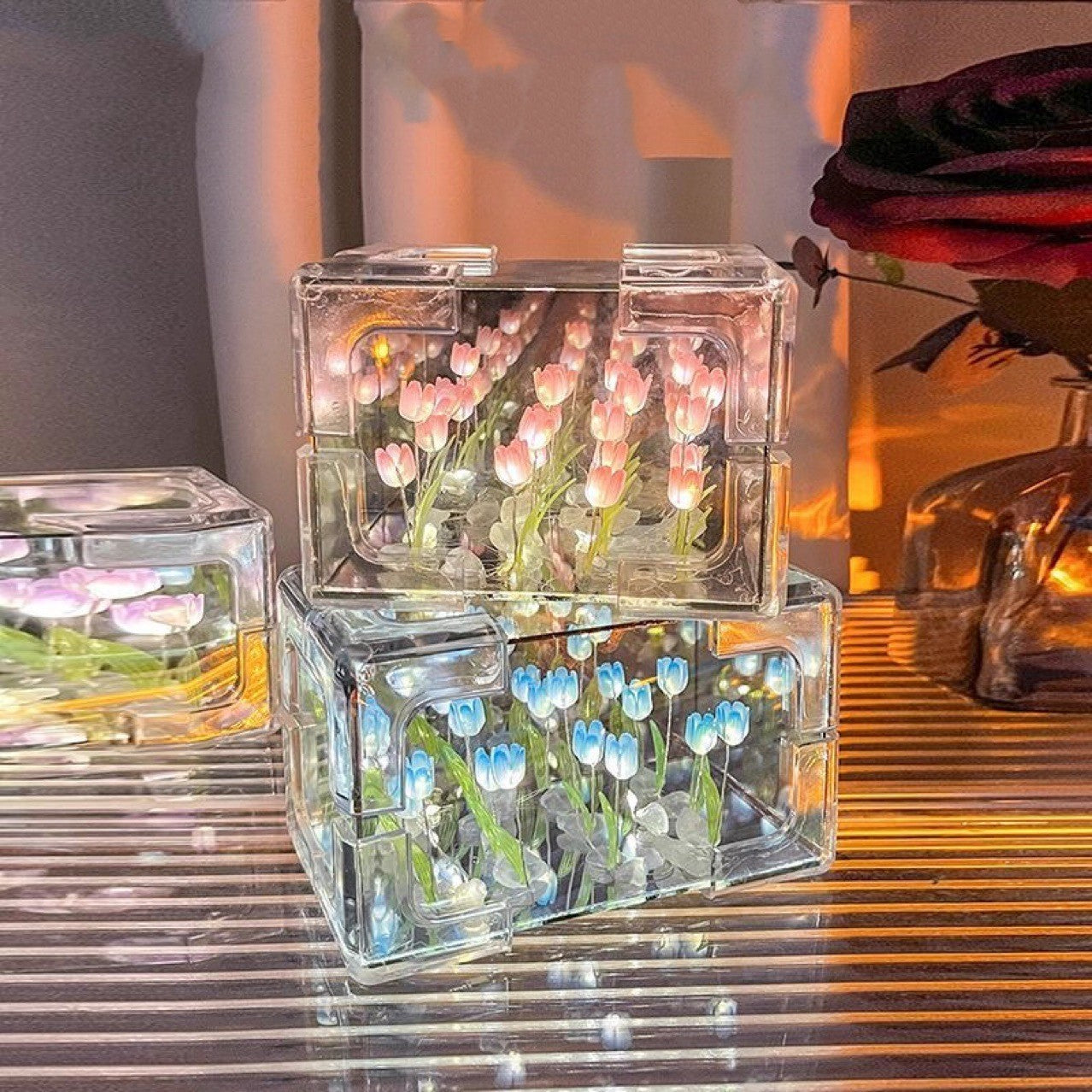 DIY Tulip Crystal Night Lamp with LED Light