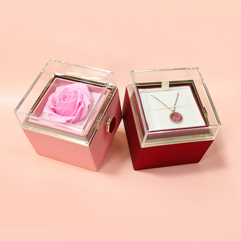 Rotating Rose Jewelry Drawer Gift Box