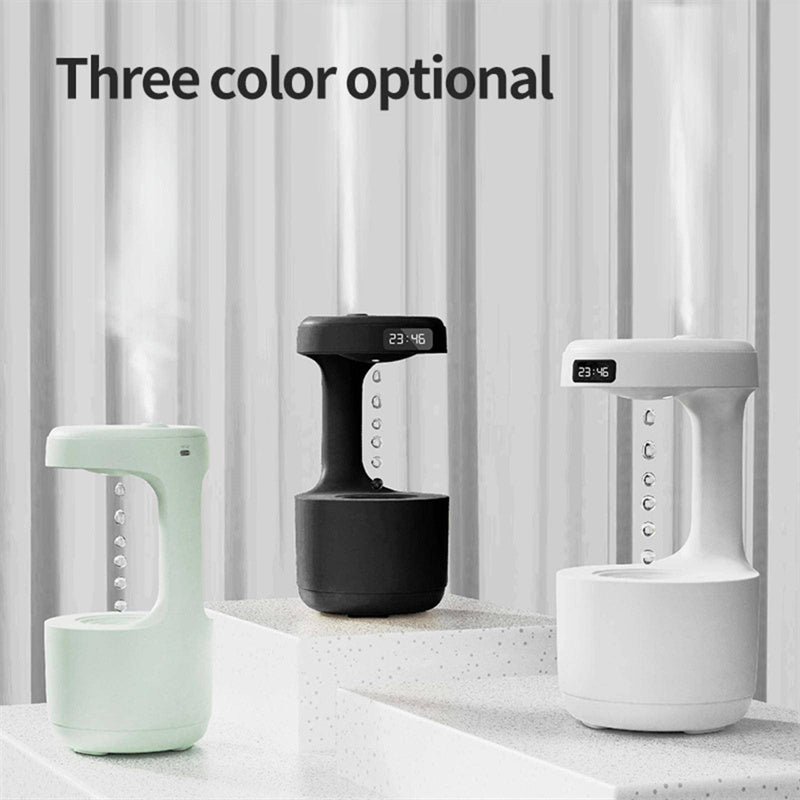 Anti-Gravity Aroma Humidifier with LED Clock