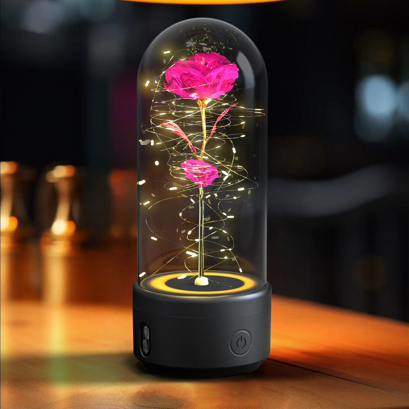 2-in-1 Rose LED Lamp & Bluetooth Speaker Gift