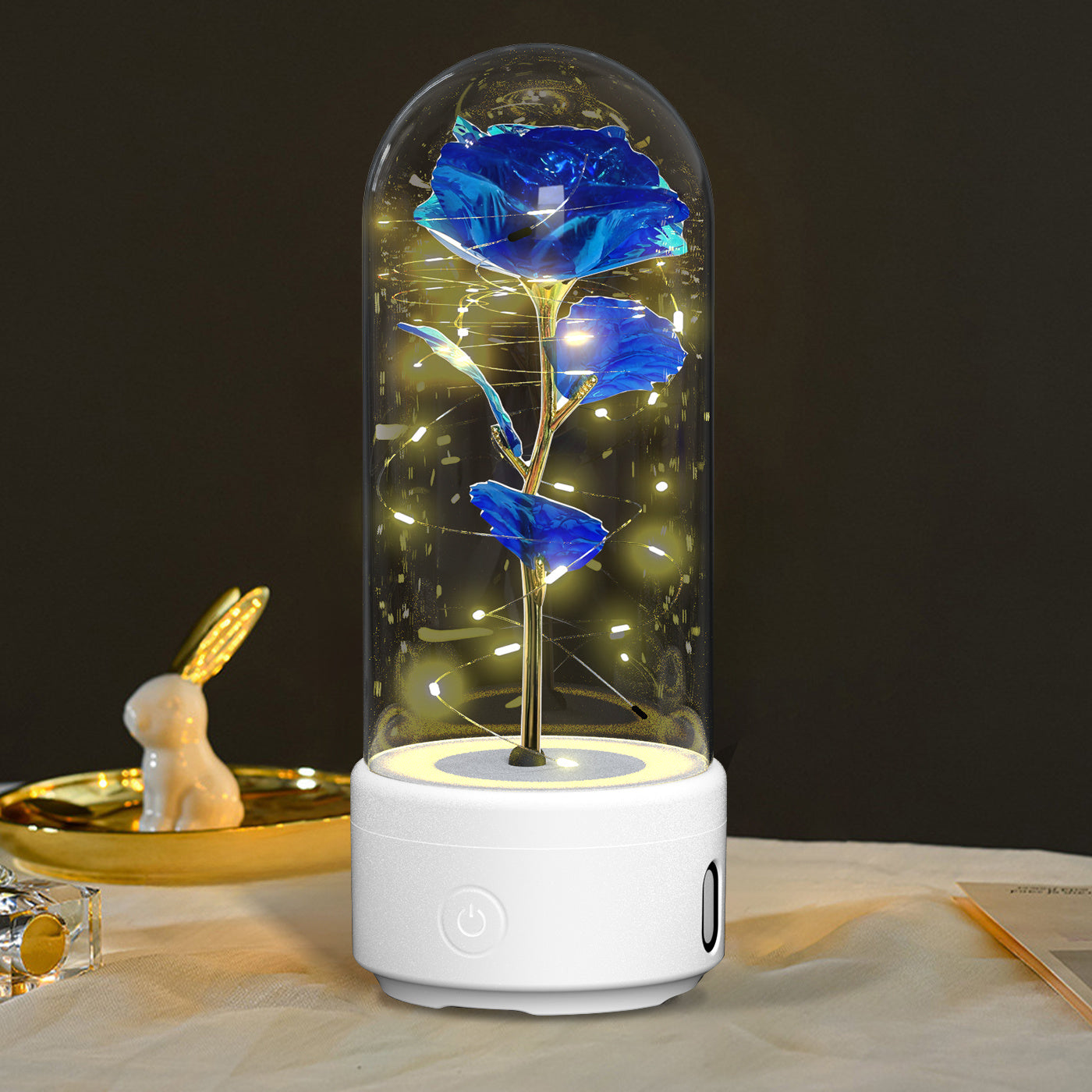 2-in-1 Rose LED Lamp & Bluetooth Speaker Gift