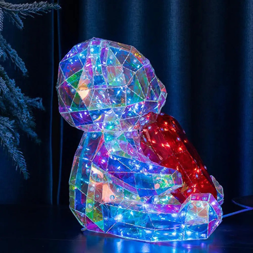 LED Light-Up Crystal Bear – Colorful & Musical Decor