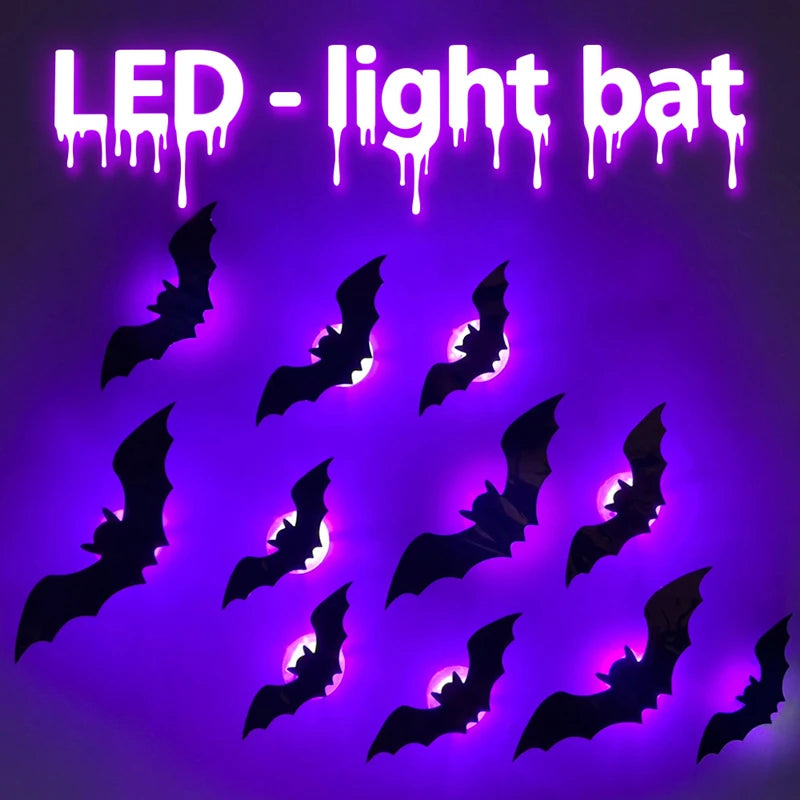Halloween 3D LED Bat Wall Sticker