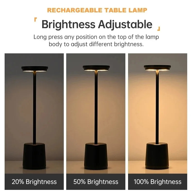 Rechargeable LED Touch Lamp – 3-Color Adjustable Desk Light