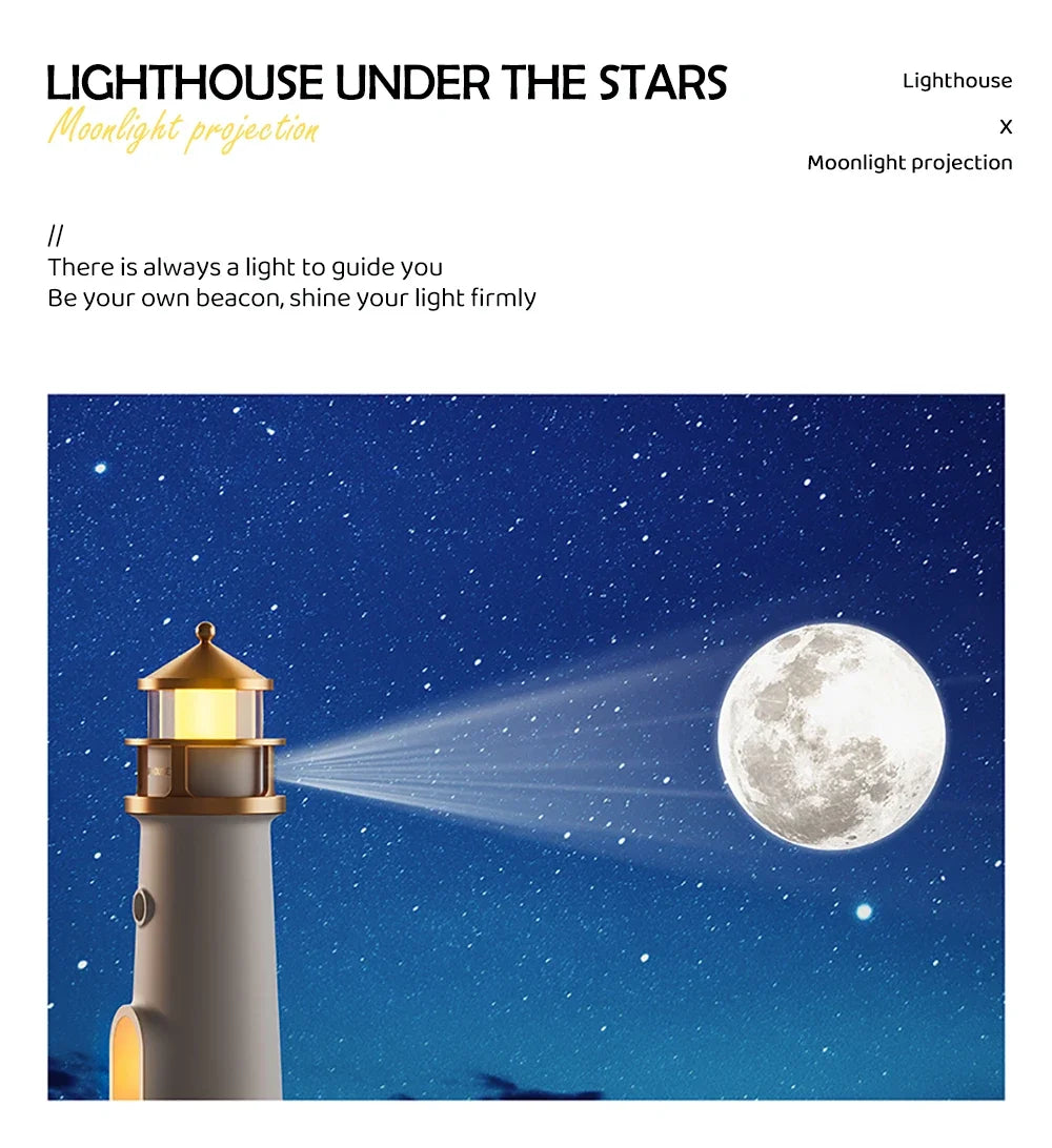 Moon Lighthouse Night Light – Bluetooth Speaker & Motion Sensor