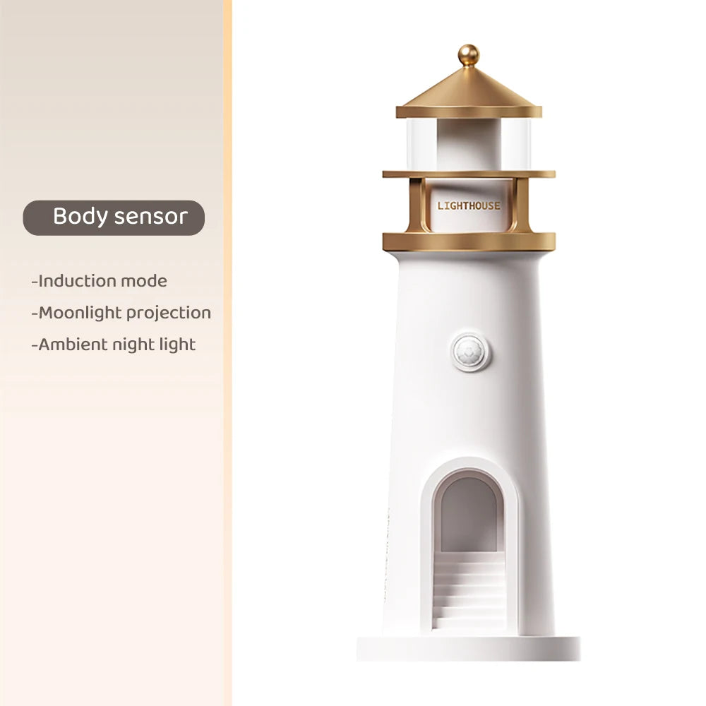 Moon Lighthouse Night Light – Bluetooth Speaker & Motion Sensor