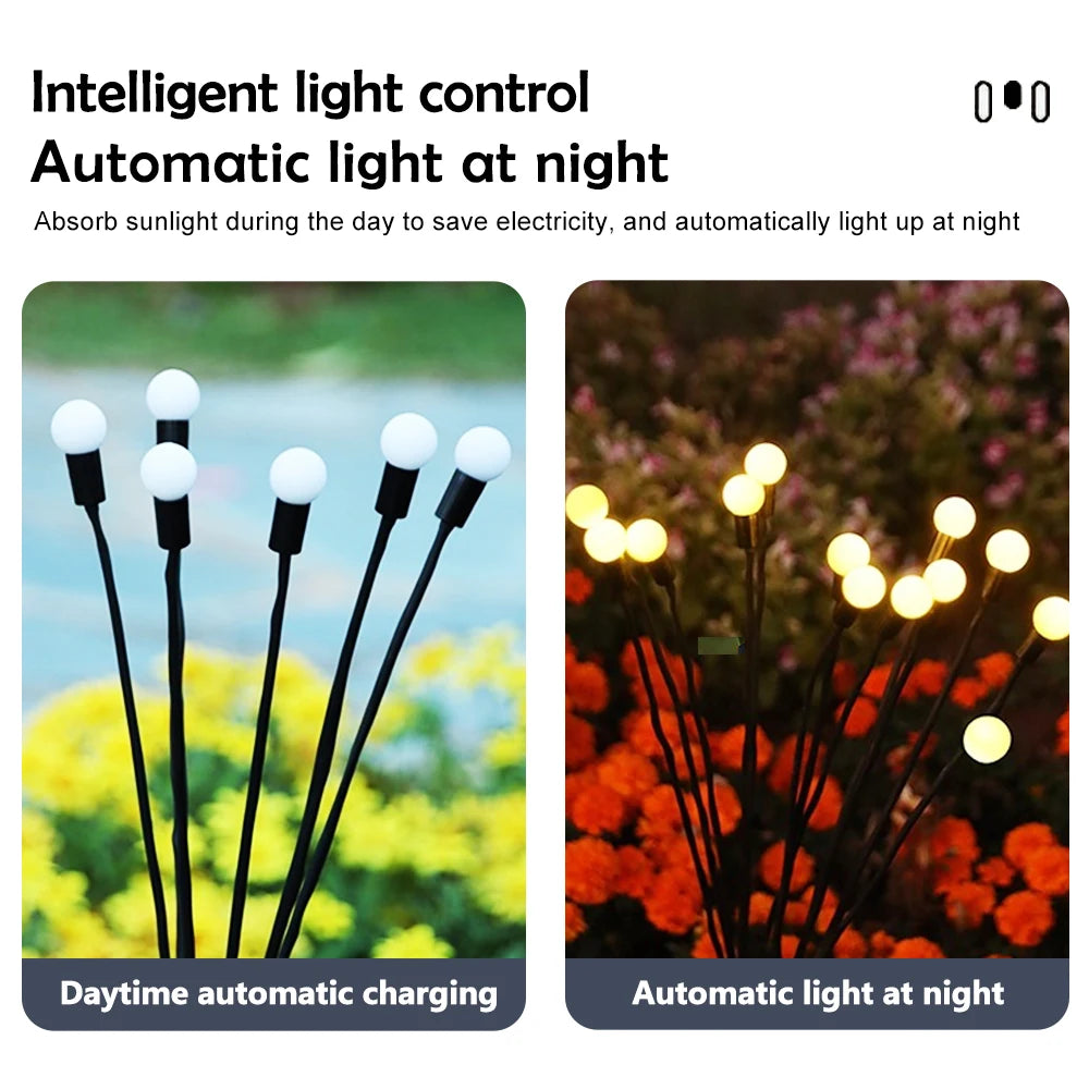 Solar Butterfly Lights Outdoor Firefly Lights Solar Swaying Garden Lights 6/8LED Landscape Lamp Waterproof Yard Pathway Decor