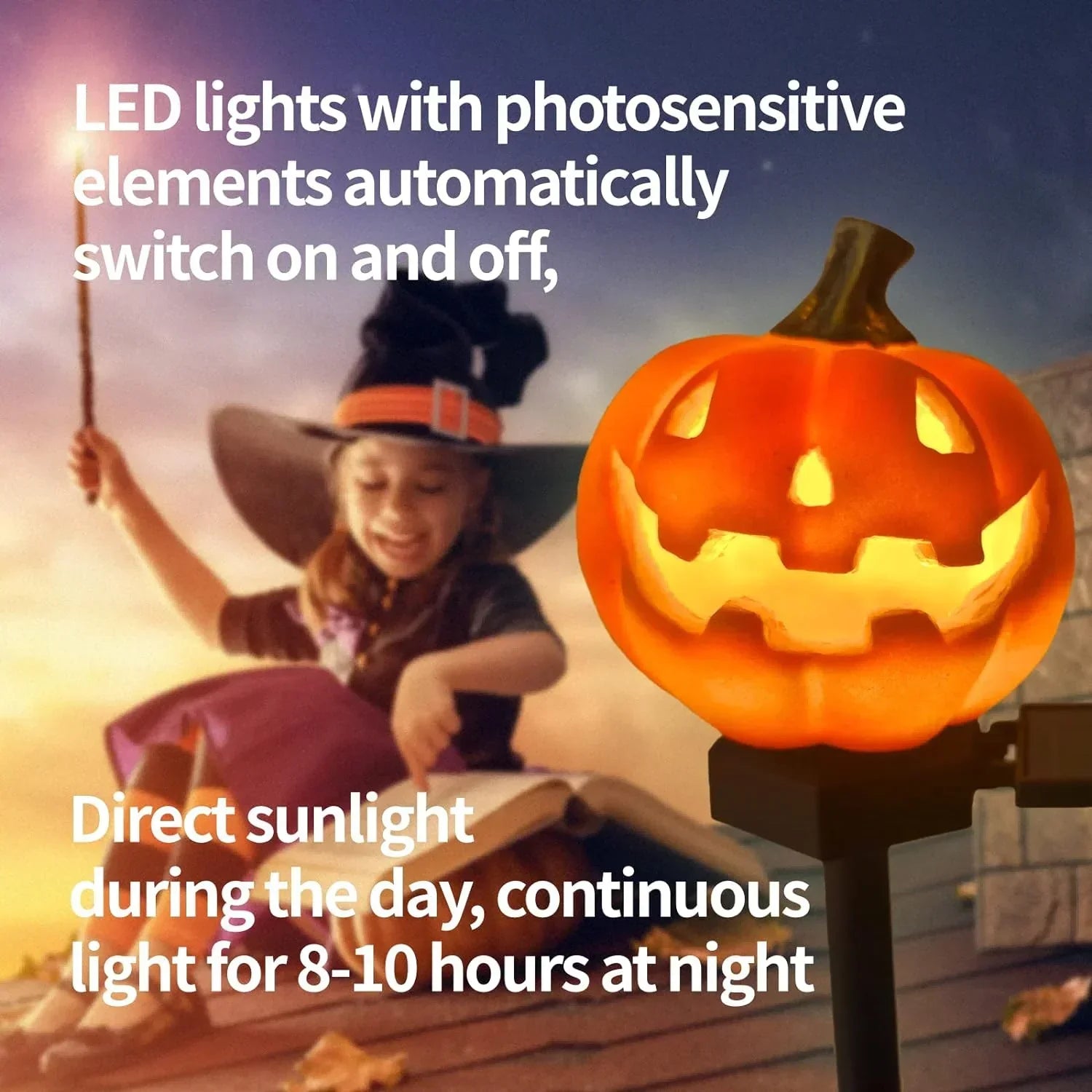 Solar Glow Pumpkin Pathway Lanterns