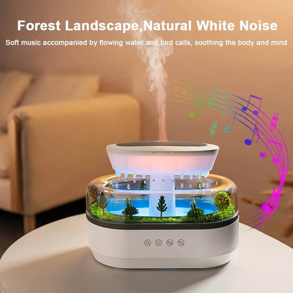 Raindrop Aroma Humidifier – Essential Oil Diffuser & Night Light