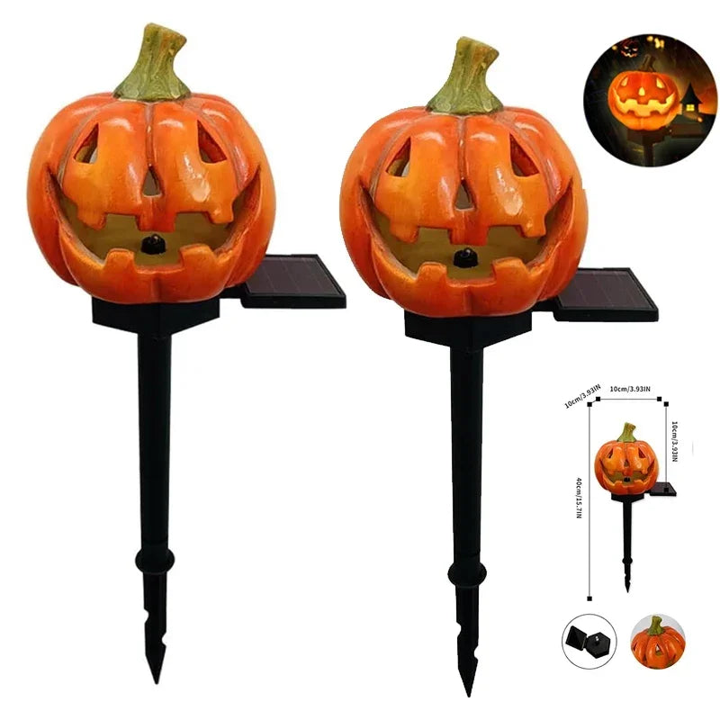 Solar Glow Pumpkin Pathway Lanterns