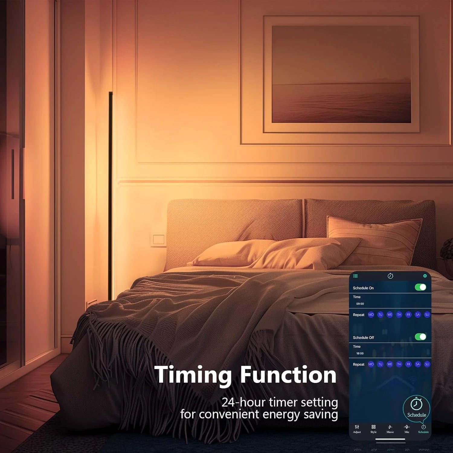Smart RGB Floor Lamp with Music Sync & APP