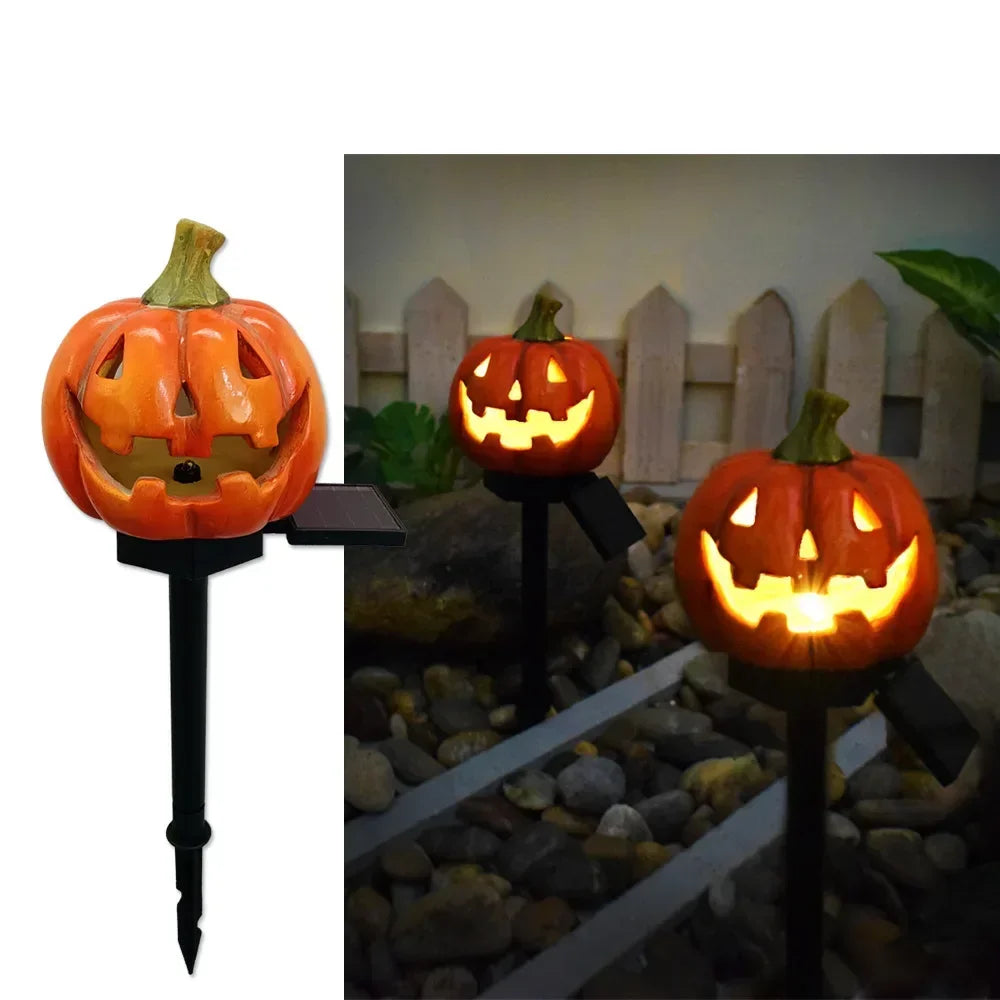 Solar Glow Pumpkin Pathway Lanterns