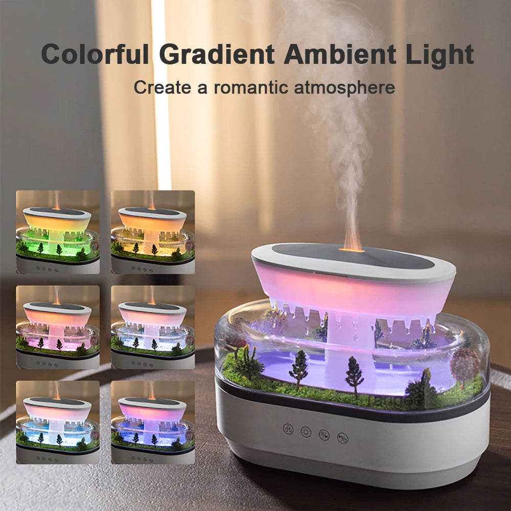 Raindrop Aroma Humidifier – Essential Oil Diffuser & Night Light
