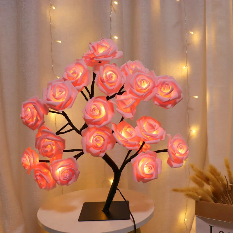 Rose Flower LED Bonsai Lamp for Home Decor