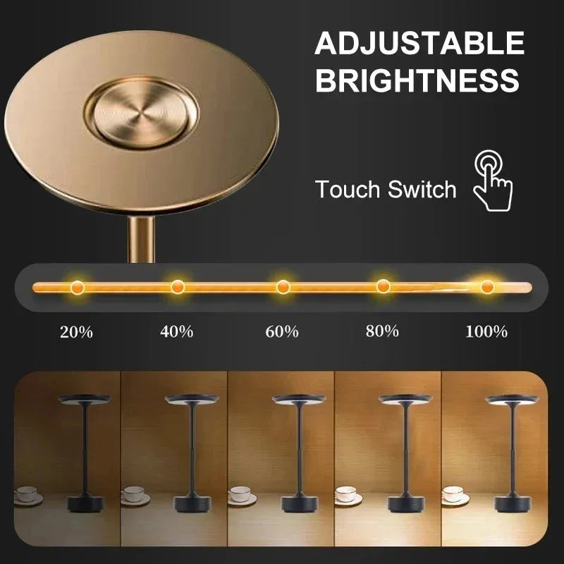 Creative Mushroom Crystal Cordless Lamp – Dimmable LED Elegance