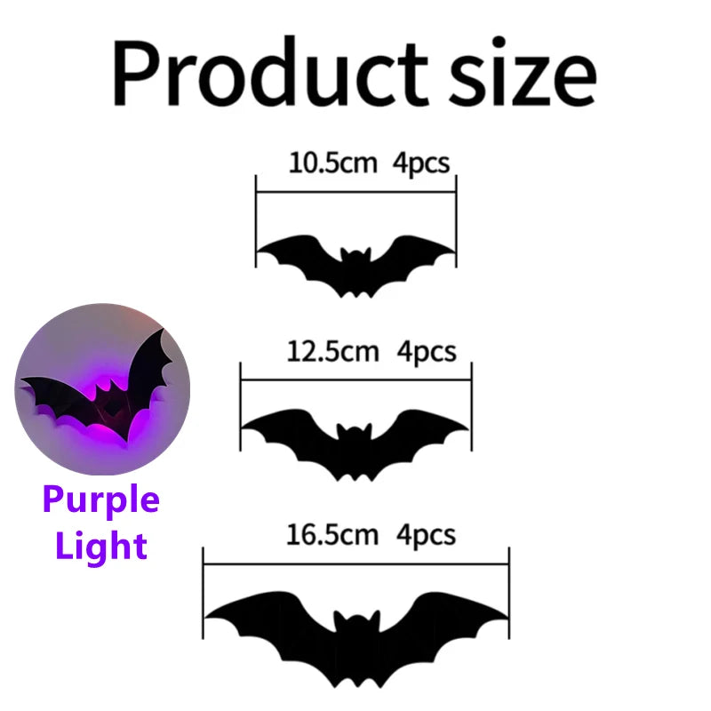 Halloween 3D LED Bat Wall Sticker