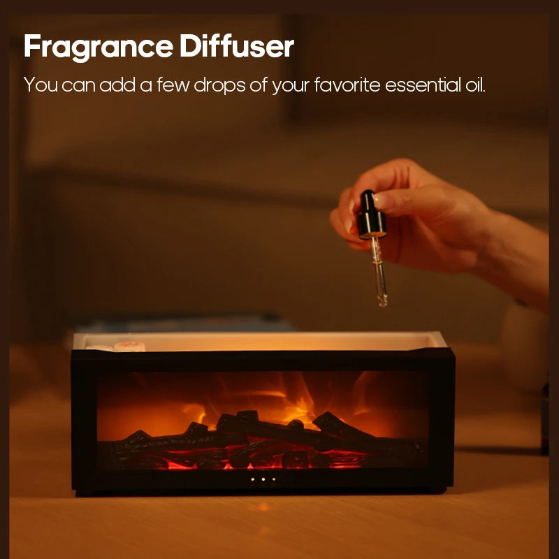 Fireplace Aroma Diffuser & LED Humidifier Combo