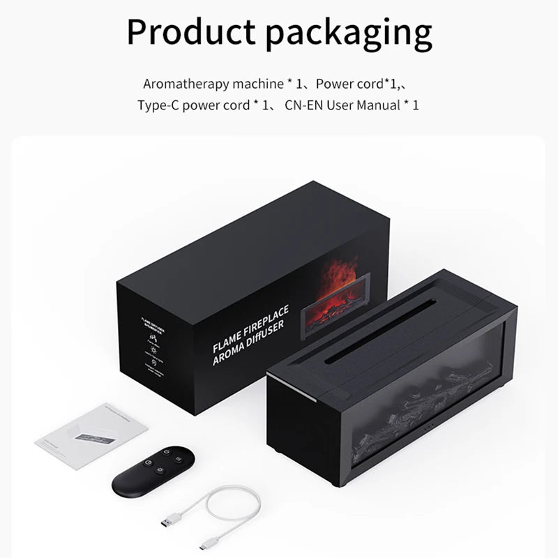 Fireplace Aroma Diffuser & LED Humidifier Combo