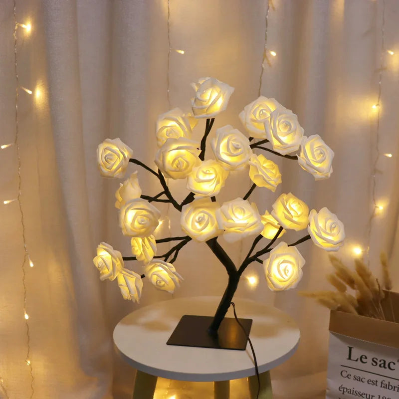 Rose Flower LED Bonsai Lamp for Home Decor