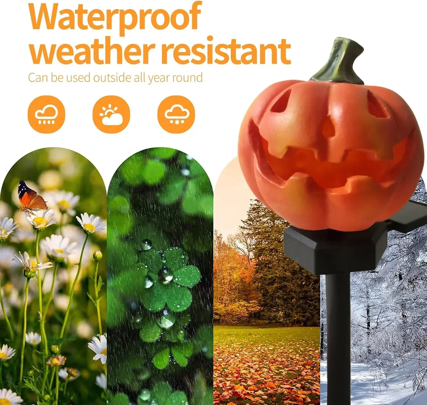Solar Glow Pumpkin Pathway Lanterns