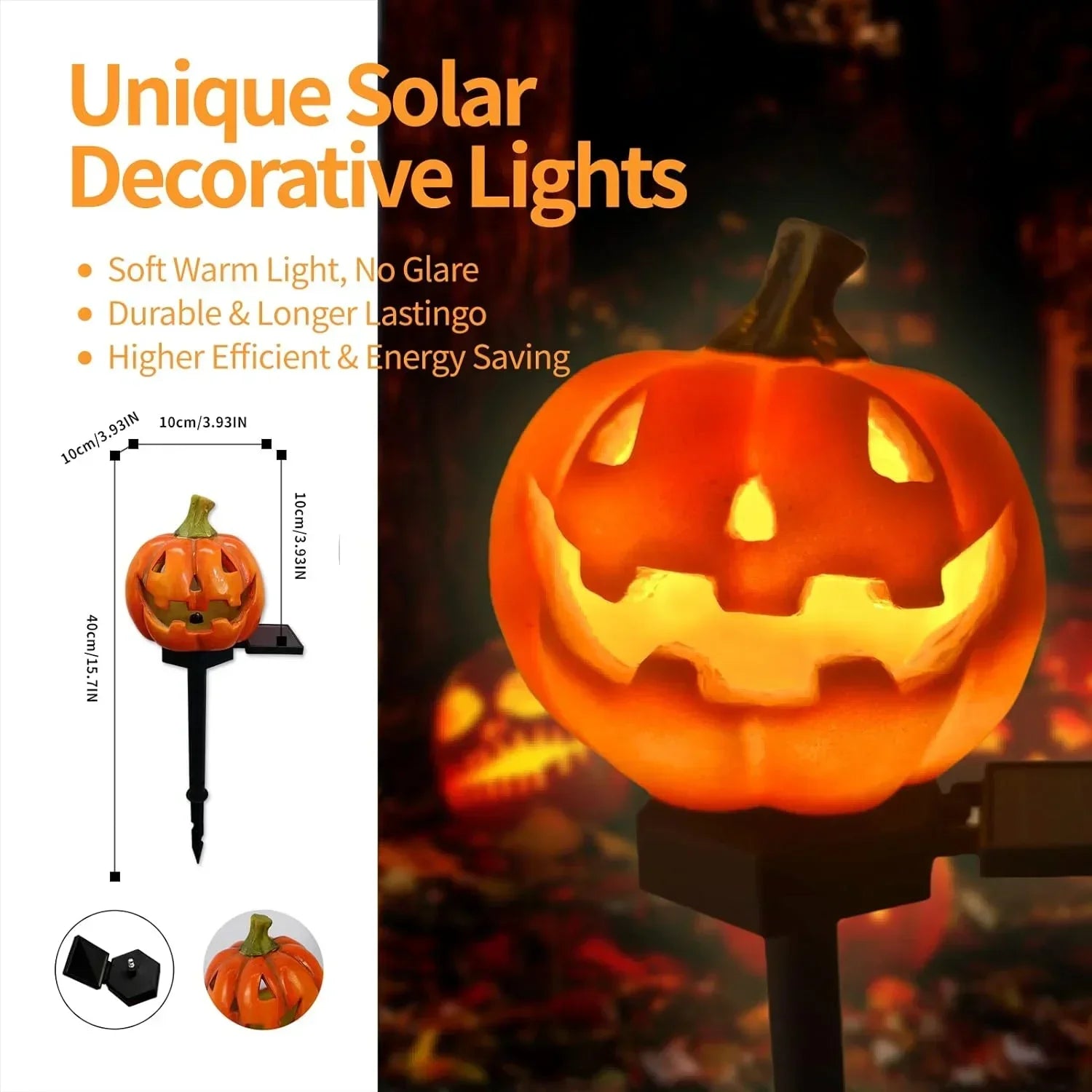 Solar Glow Pumpkin Pathway Lanterns