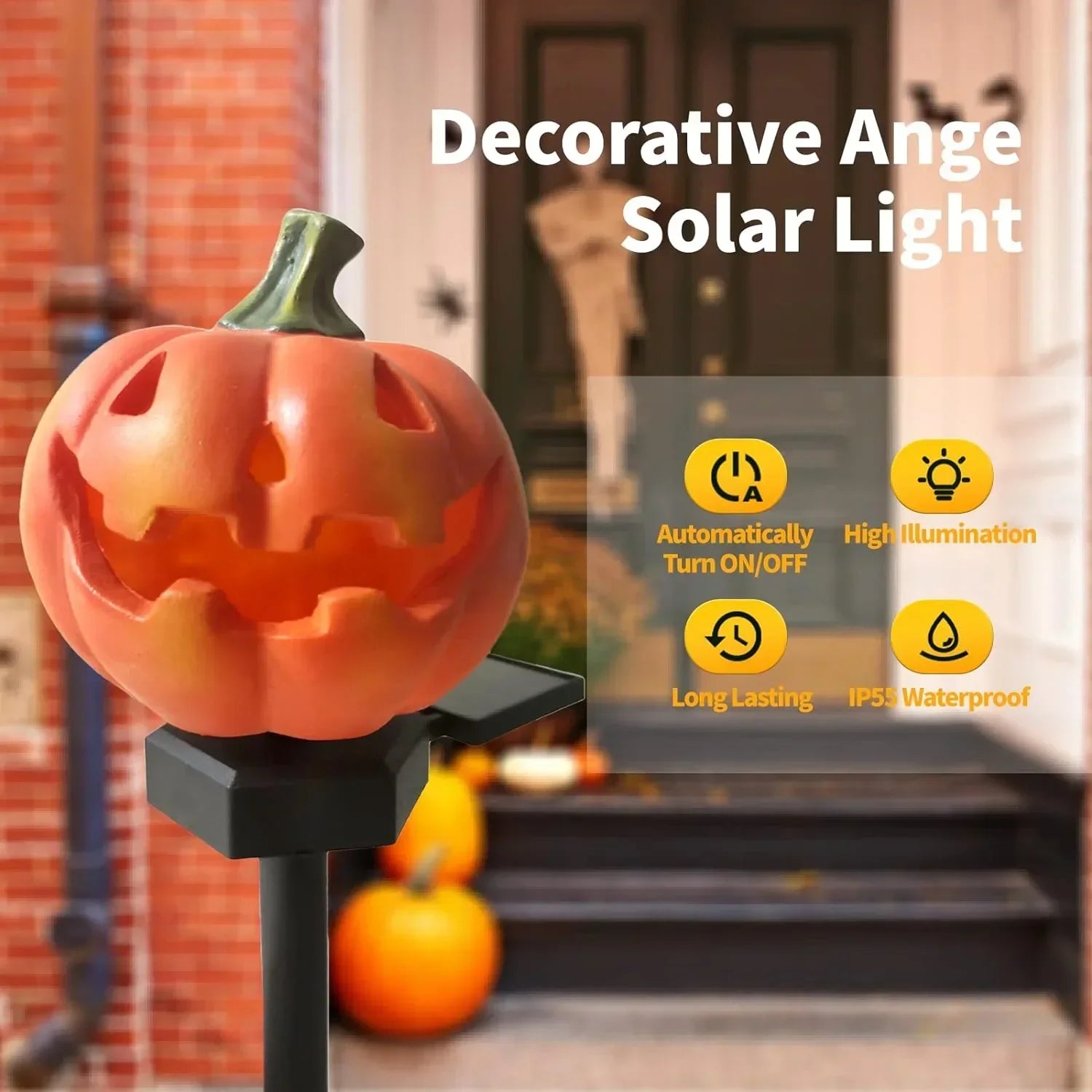 Solar Glow Pumpkin Pathway Lanterns