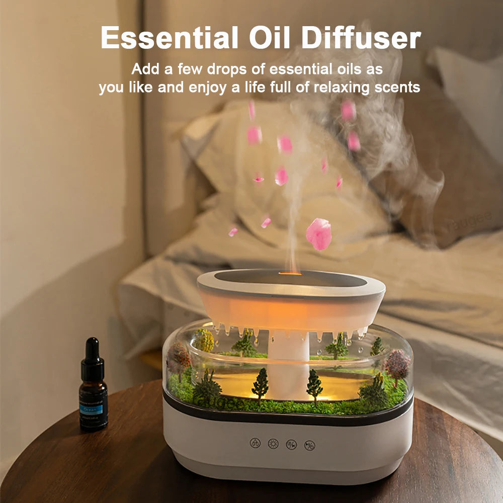 Raindrop Aroma Humidifier – Essential Oil Diffuser & Night Light