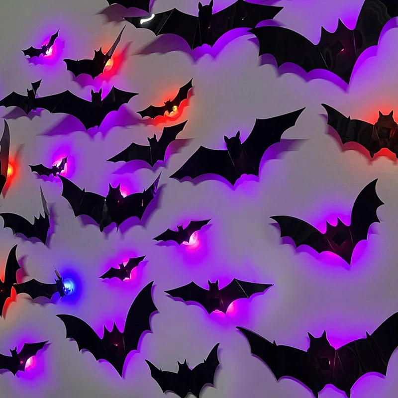 Halloween 3D LED Bat Wall Sticker