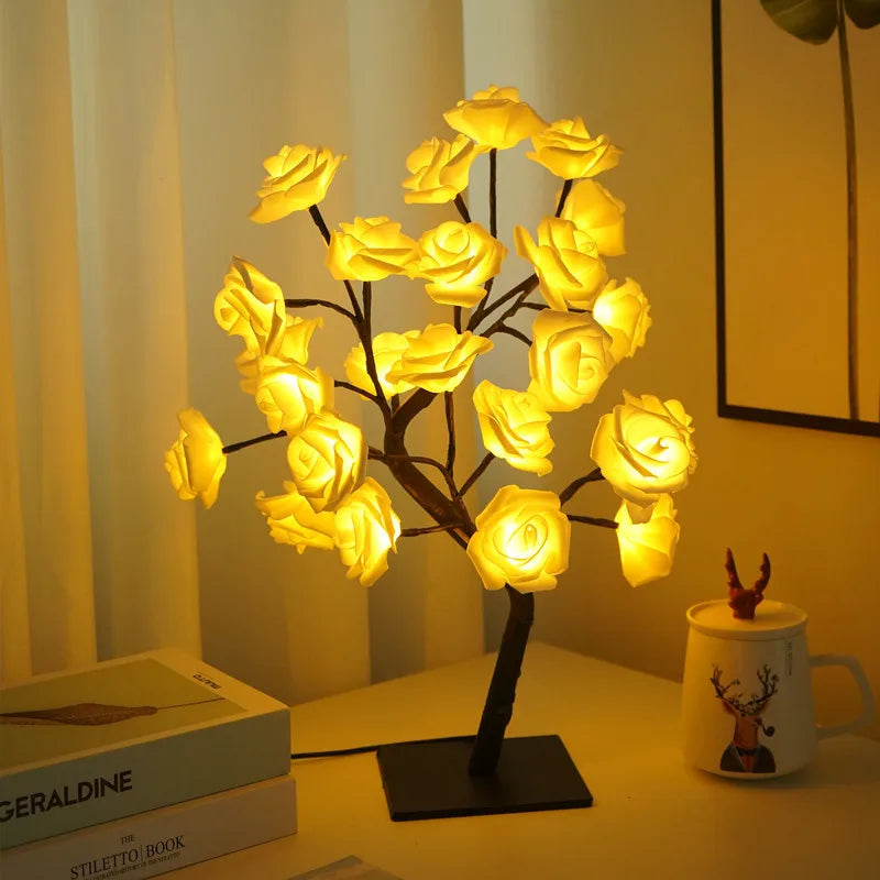 Rose Flower LED Bonsai Lamp for Home Decor