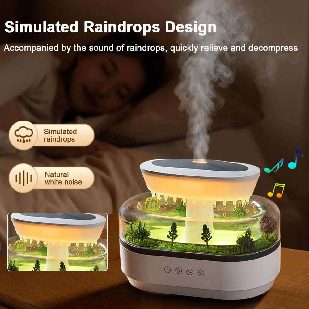 Raindrop Aroma Humidifier – Essential Oil Diffuser & Night Light