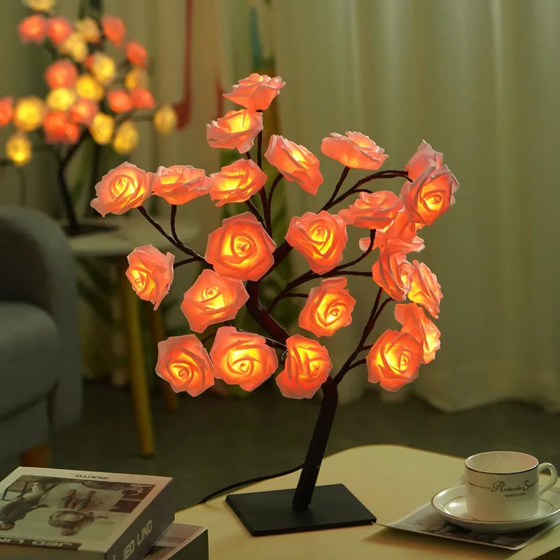 Rose Flower LED Bonsai Lamp for Home Decor