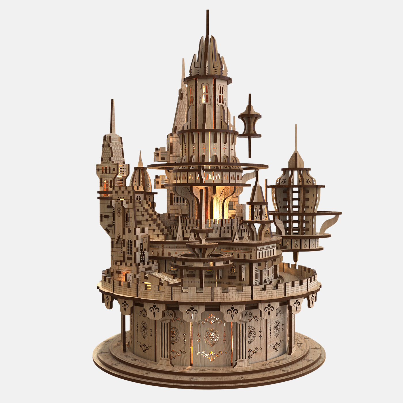 Miracle Castle 3D Wooden Puzzle – Interactive Nightlight