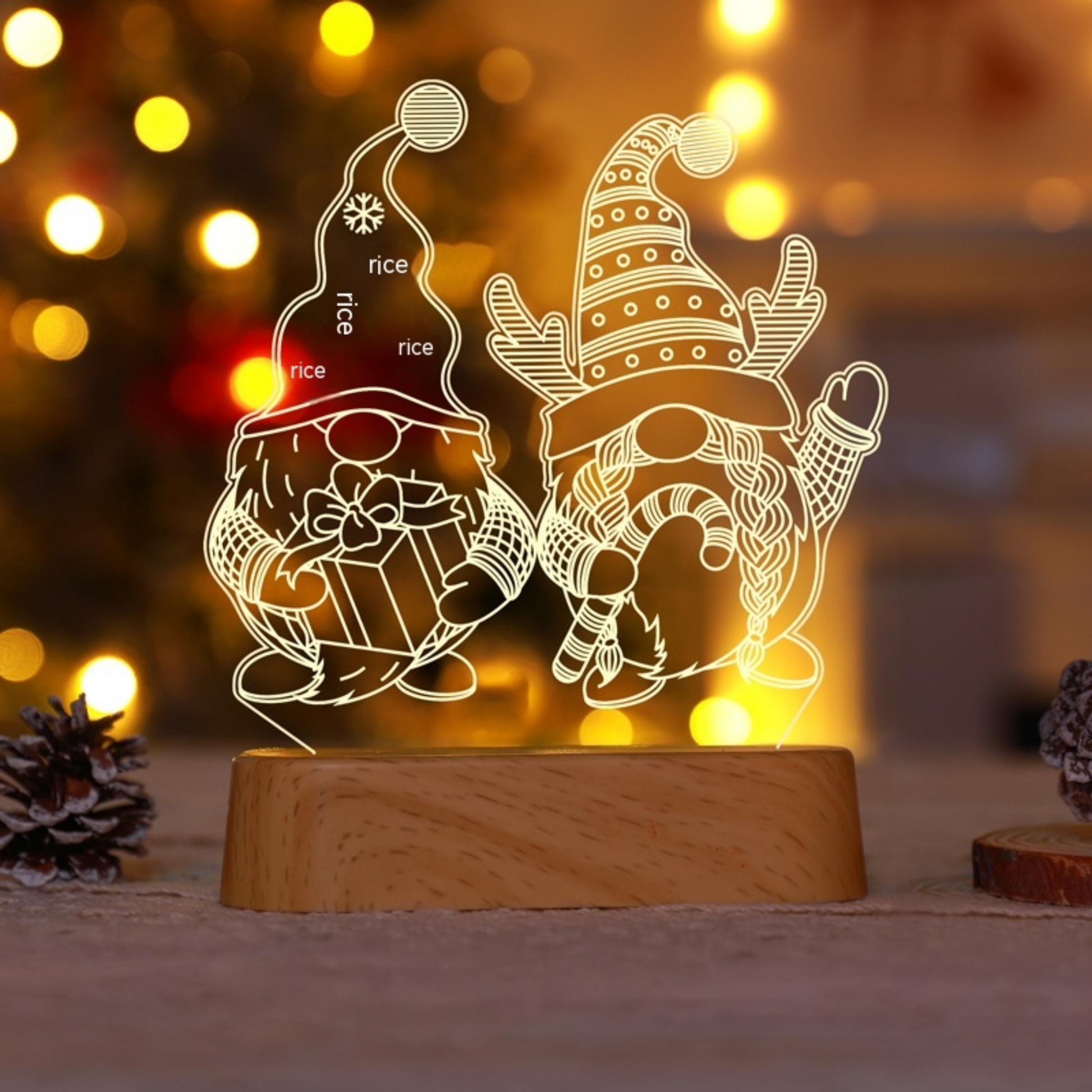 3D Acrylic LED Lamp – Festive Night Light Gift